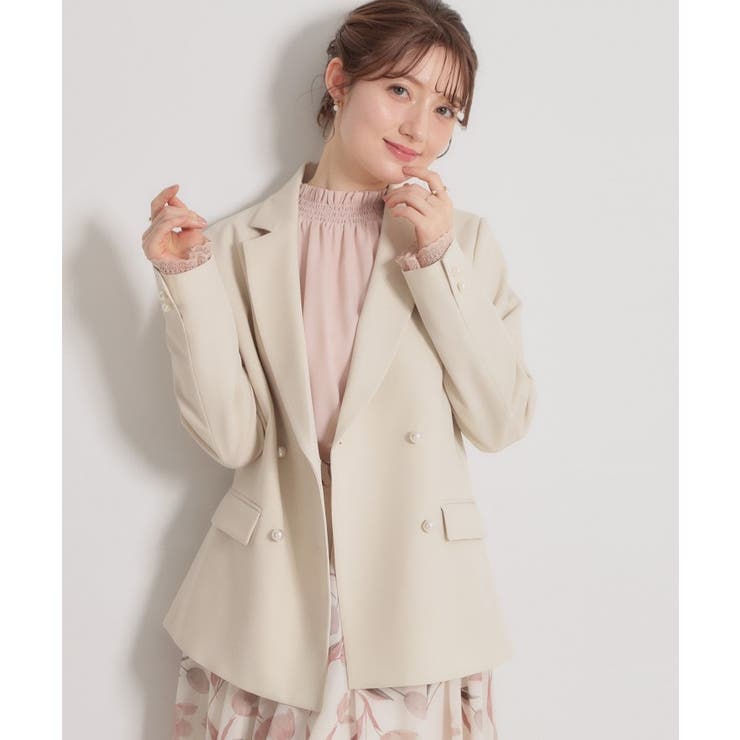 【洗える・ハレの日・通勤】パール調ボタン テーラードジャケット | Couture brooch | 詳細画像43 