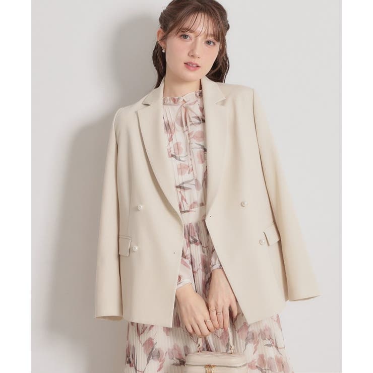 【洗える・ハレの日・通勤】パール調ボタン テーラードジャケット | Couture brooch | 詳細画像44 