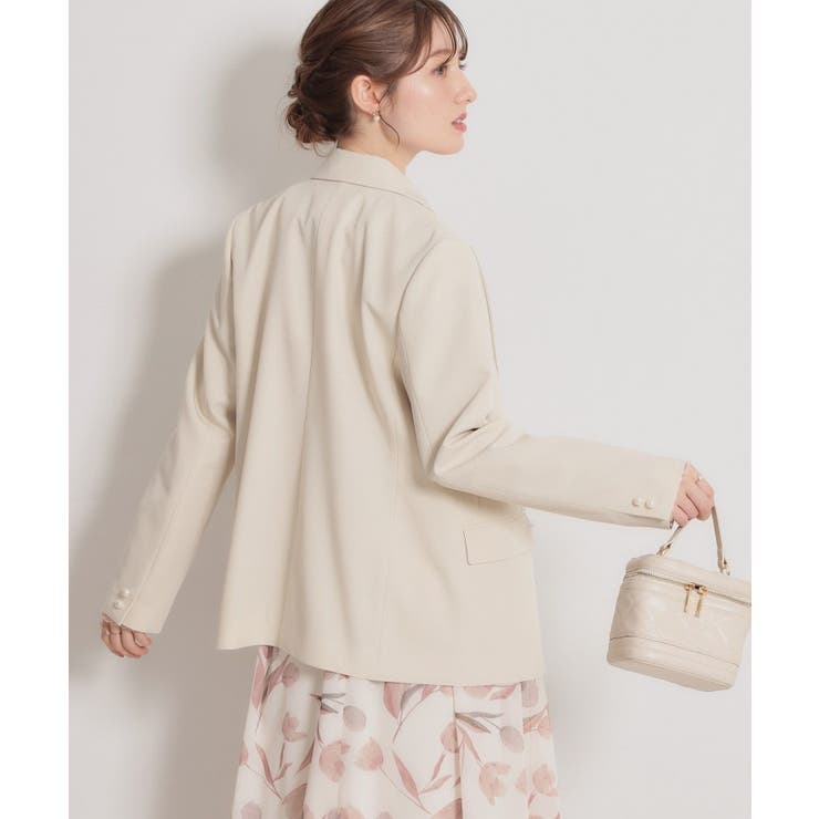 【洗える・ハレの日・通勤】パール調ボタン テーラードジャケット | Couture brooch | 詳細画像45 