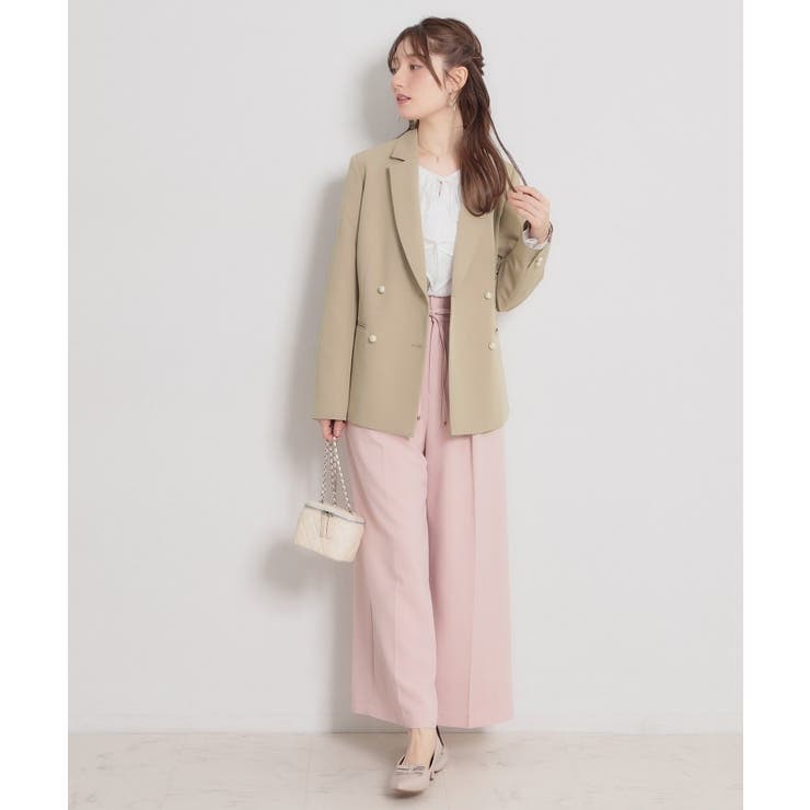 【洗える・ハレの日・通勤】パール調ボタン テーラードジャケット | Couture brooch | 詳細画像2 