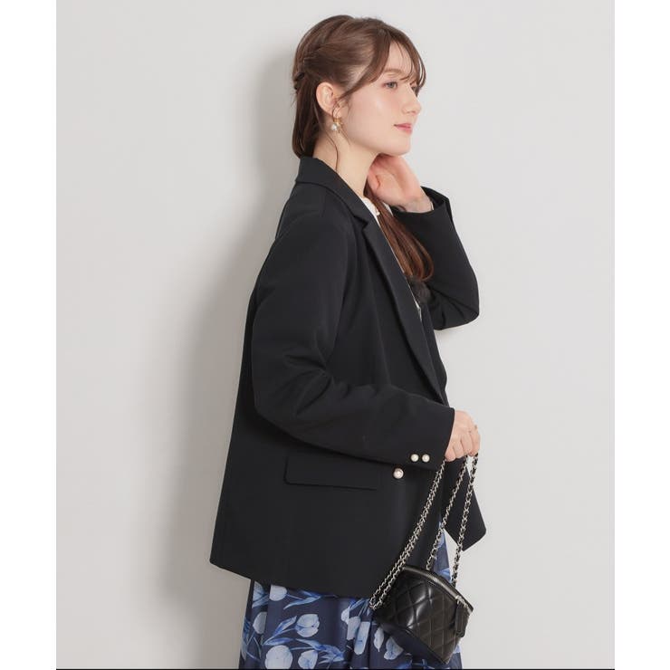 【洗える・ハレの日・通勤】パール調ボタン テーラードジャケット | Couture brooch | 詳細画像25 