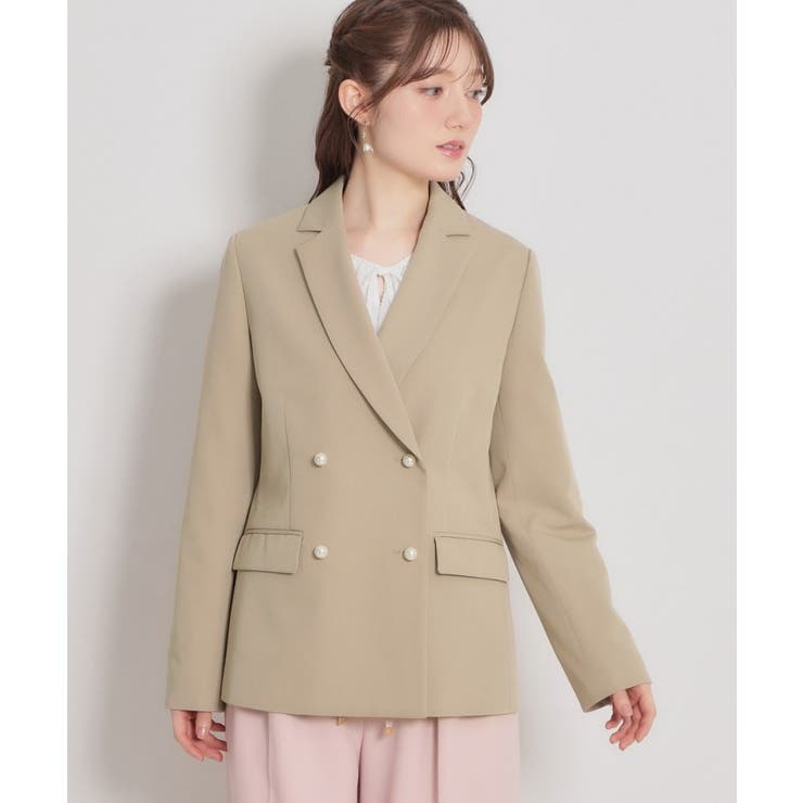 【洗える・ハレの日・通勤】パール調ボタン テーラードジャケット | Couture brooch | 詳細画像58 