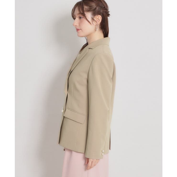 【洗える・ハレの日・通勤】パール調ボタン テーラードジャケット | Couture brooch | 詳細画像59 