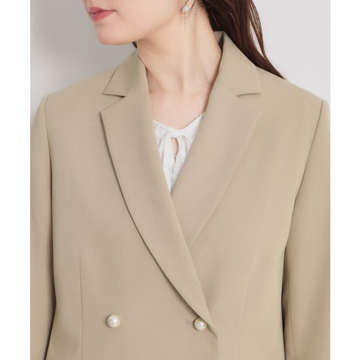 【洗える・ハレの日・通勤】パール調ボタン テーラードジャケット | Couture brooch | 詳細画像61 