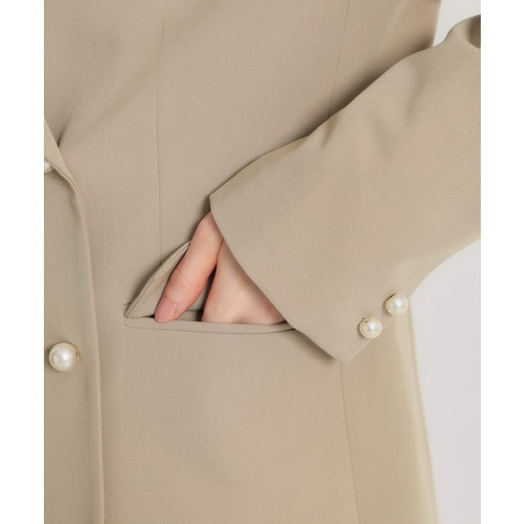 【洗える・ハレの日・通勤】パール調ボタン テーラードジャケット | Couture brooch | 詳細画像63 