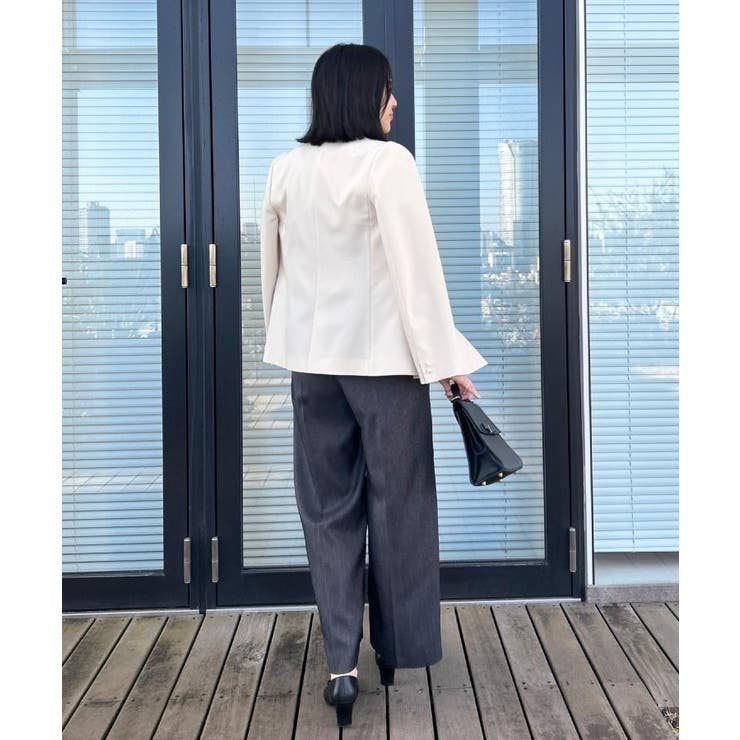 【洗える・ハレの日・通勤】パール調ボタン テーラードジャケット | Couture brooch | 詳細画像53 