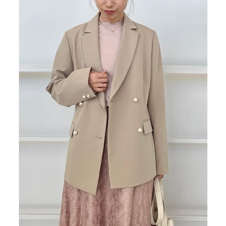 【洗える・ハレの日・通勤】パール調ボタン テーラードジャケット | Couture brooch | 詳細画像18 