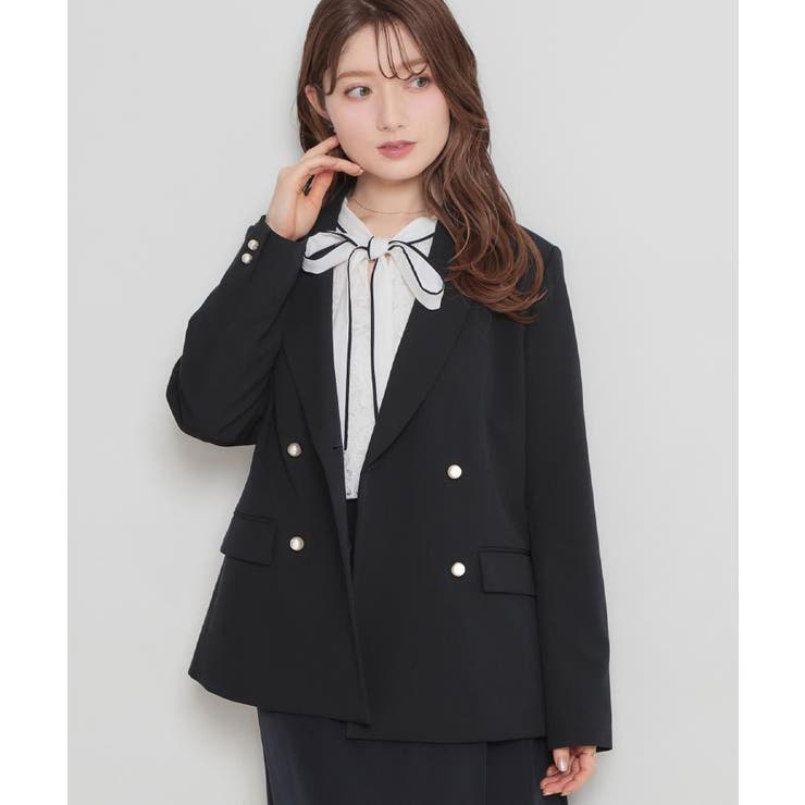 【洗える・ハレの日・通勤】パール調ボタン テーラードジャケット | Couture brooch | 詳細画像27 