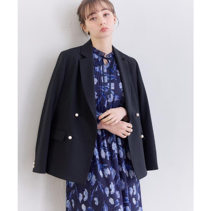 【洗える・ハレの日・通勤】パール調ボタン テーラードジャケット | Couture brooch | 詳細画像33 