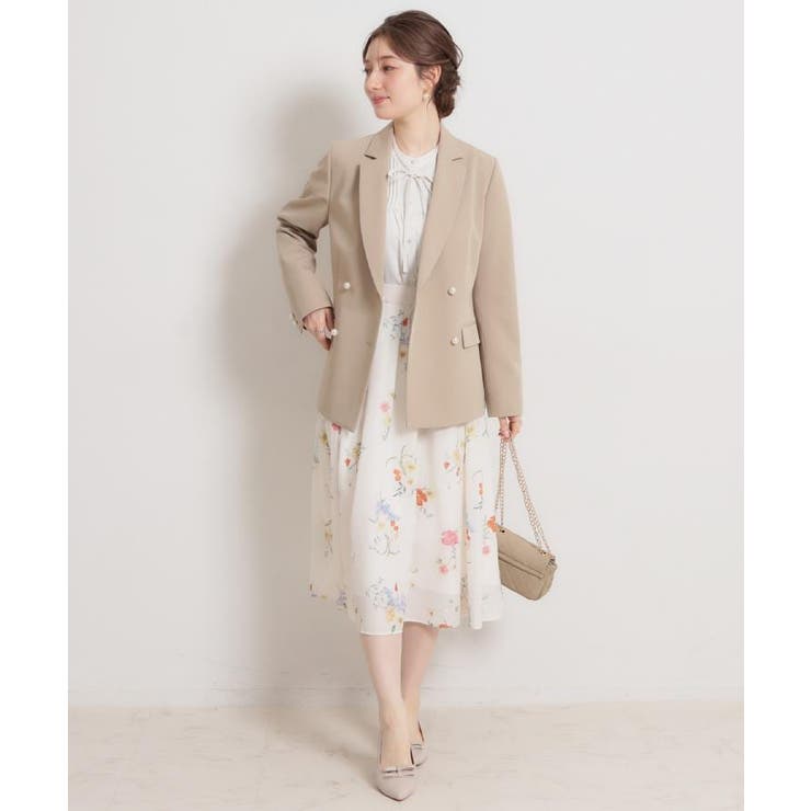 【洗える・ハレの日・通勤】パール調ボタン テーラードジャケット | Couture brooch | 詳細画像8 