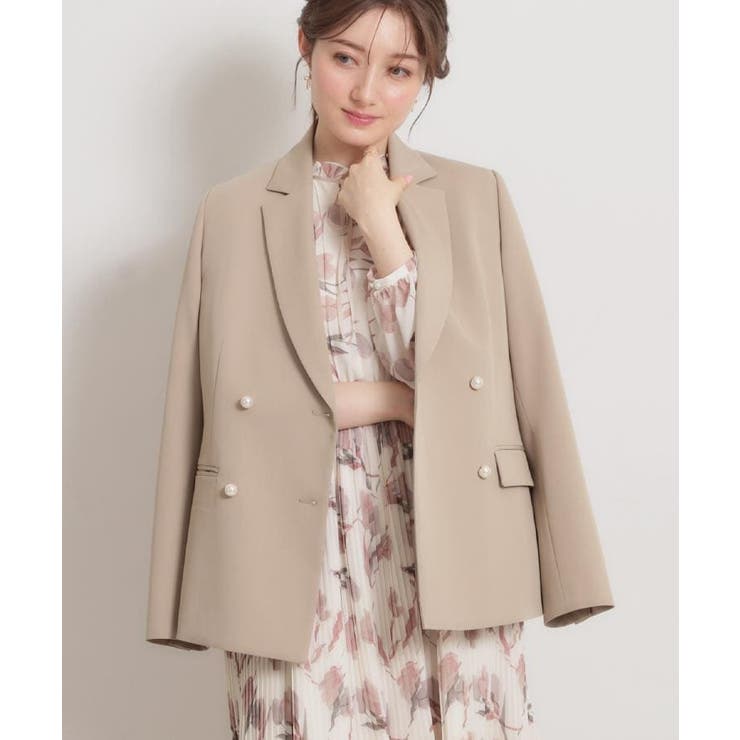 【洗える・ハレの日・通勤】パール調ボタン テーラードジャケット | Couture brooch | 詳細画像11 