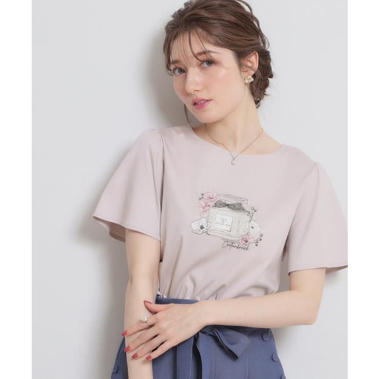 ピンク(071) | 【接触冷感・UVカット】パフュームプリントTシャツ | Couture brooch