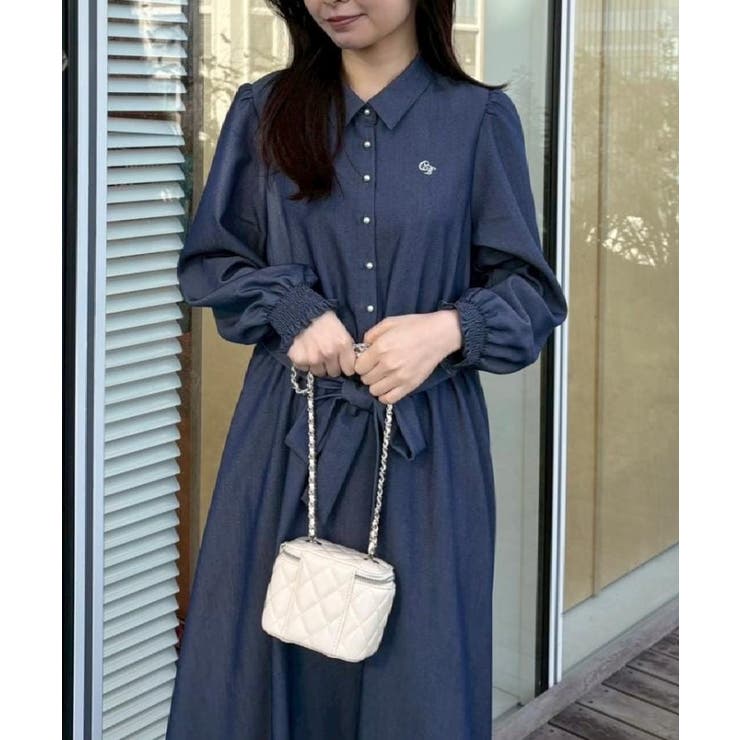 【洗える】ロゴエンブロ シャツワンピース | Couture brooch | 詳細画像10 