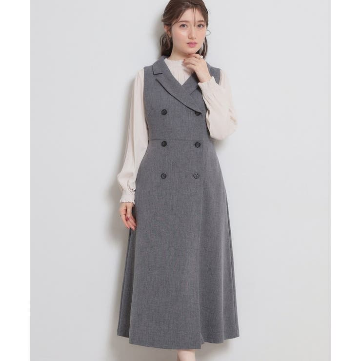 【通勤】リネンライク ジレにもなるジャンスカ | Couture brooch | 詳細画像4 