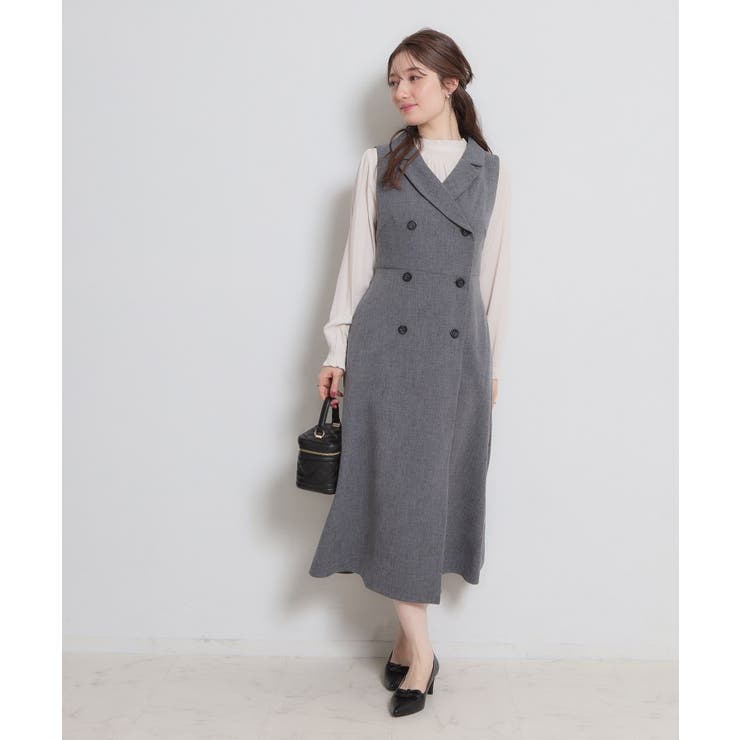 【通勤】リネンライク ジレにもなるジャンスカ | Couture brooch | 詳細画像1 