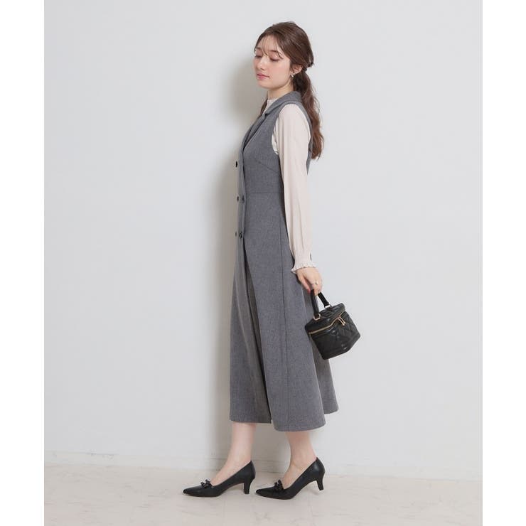 【通勤】リネンライク ジレにもなるジャンスカ | Couture brooch | 詳細画像2 