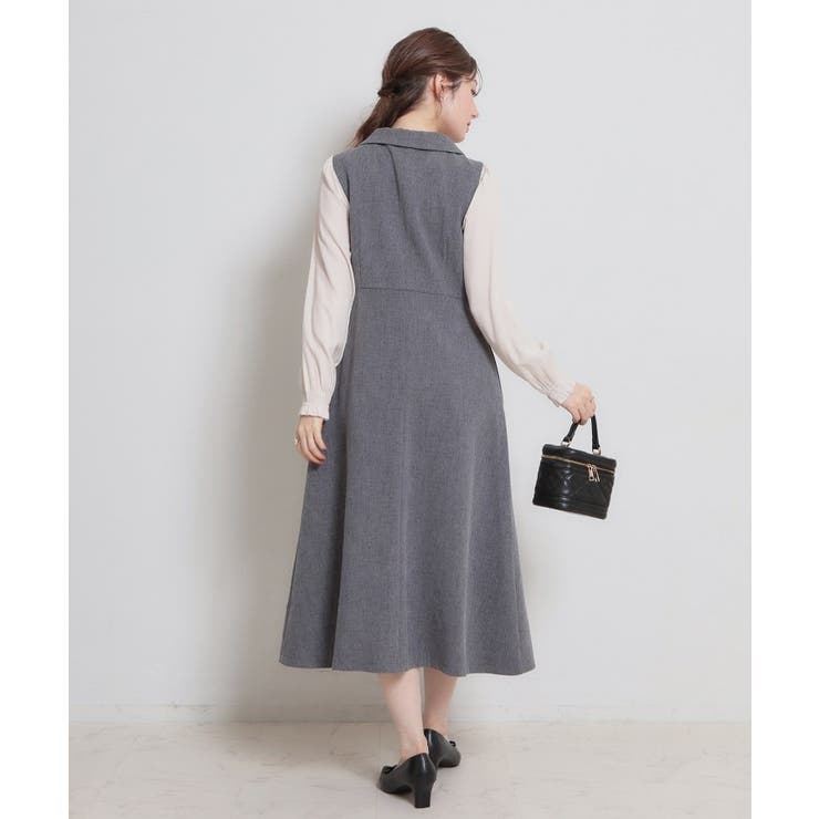 【通勤】リネンライク ジレにもなるジャンスカ | Couture brooch | 詳細画像3 