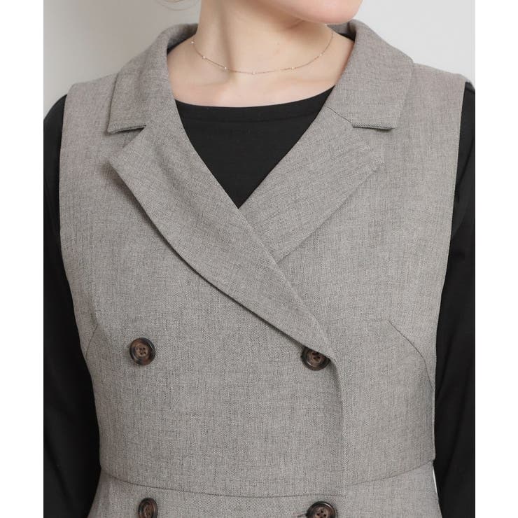 【通勤】リネンライク ジレにもなるジャンスカ | Couture brooch | 詳細画像24 