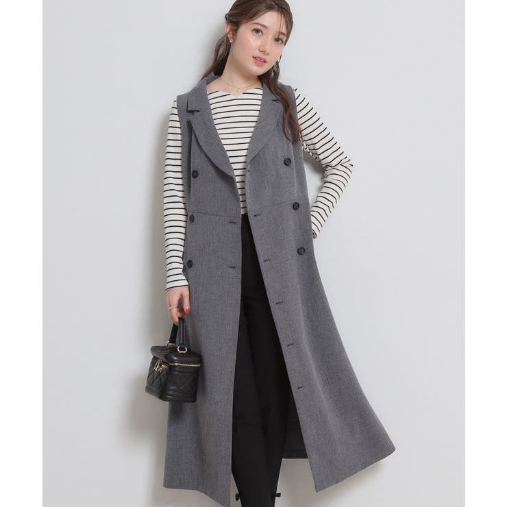 チャコールグレー(014) | 【通勤】リネンライク ジレにもなるジャンスカ | Couture brooch