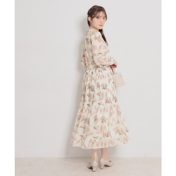 【洗える・着映え】チューリップ柄 ワンピース | Couture brooch | 詳細画像3 