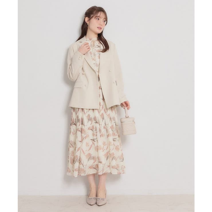 【洗える・着映え】チューリップ柄 ワンピース | Couture brooch | 詳細画像1 