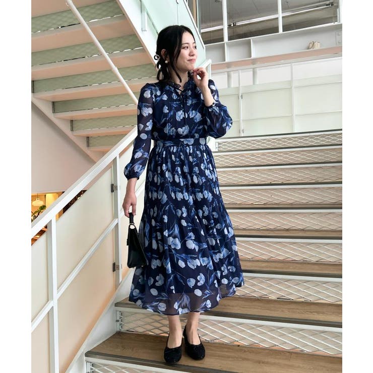 【洗える・着映え】チューリップ柄 ワンピース | Couture brooch | 詳細画像21 