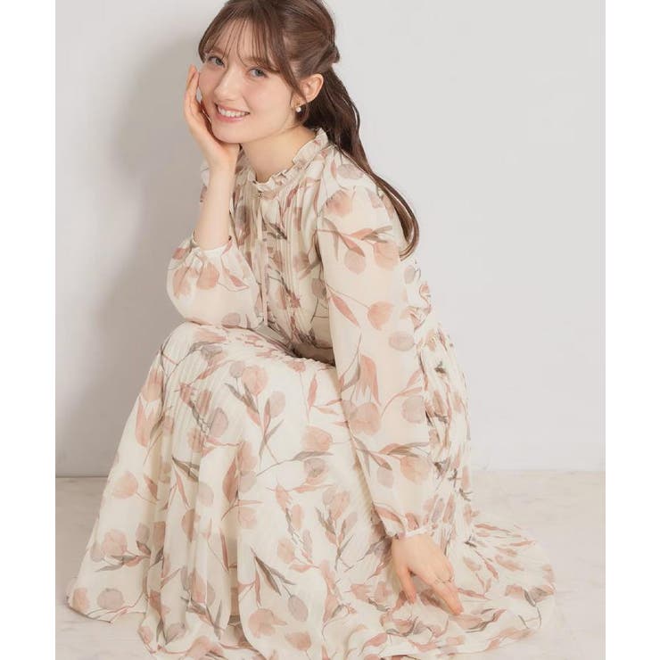 【洗える・着映え】チューリップ柄 ワンピース | Couture brooch | 詳細画像6 