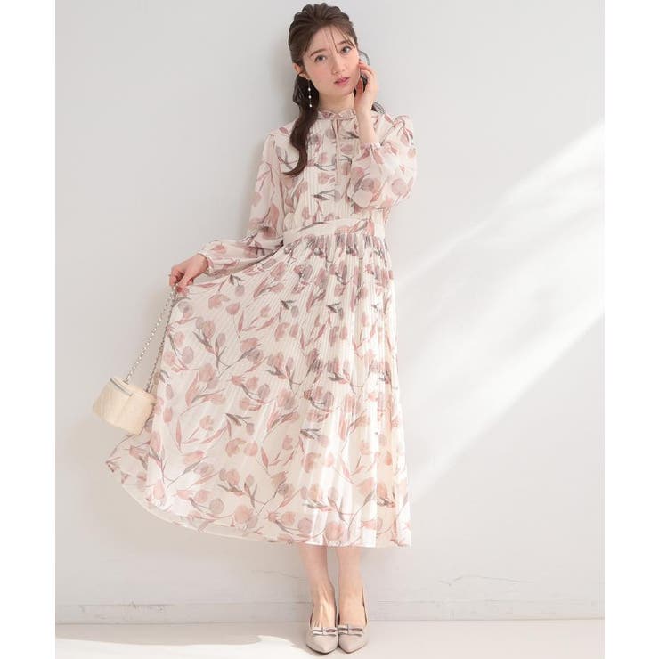 【洗える・着映え】チューリップ柄 ワンピース | Couture brooch | 詳細画像8 