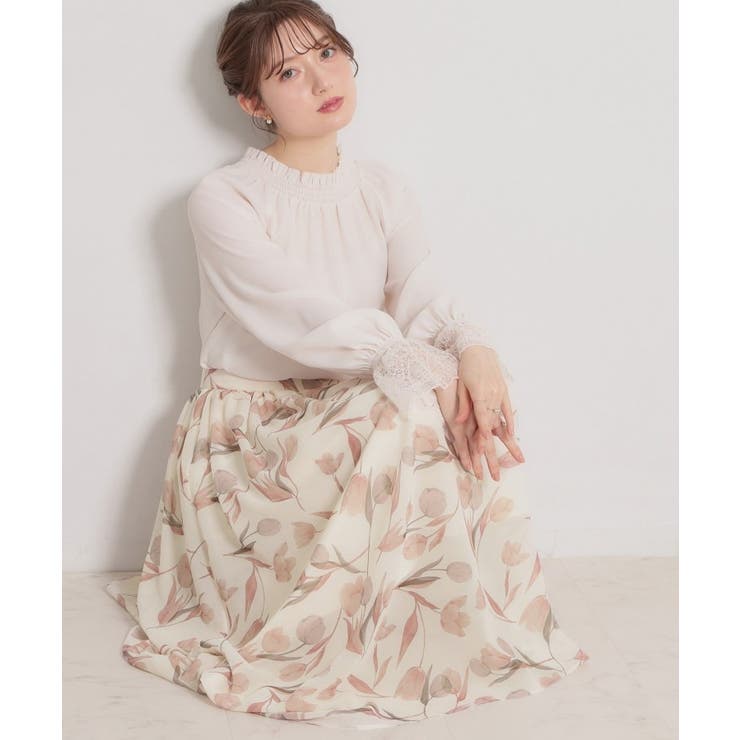 【洗える】チューリップ柄スカート | Couture brooch | 詳細画像4 