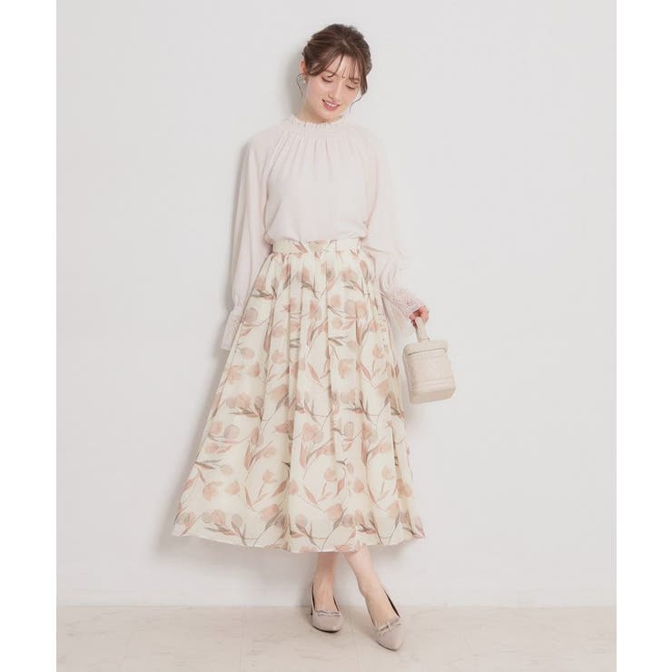 【洗える】チューリップ柄スカート | Couture brooch | 詳細画像2 