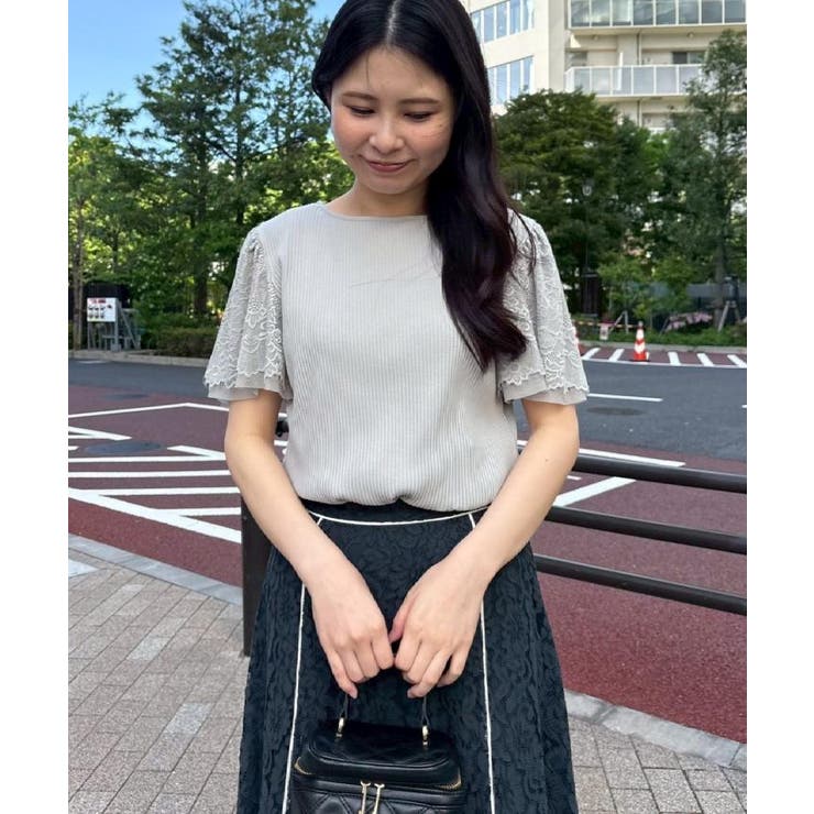 【洗える】袖レース テレコトップス | Couture brooch | 詳細画像38 