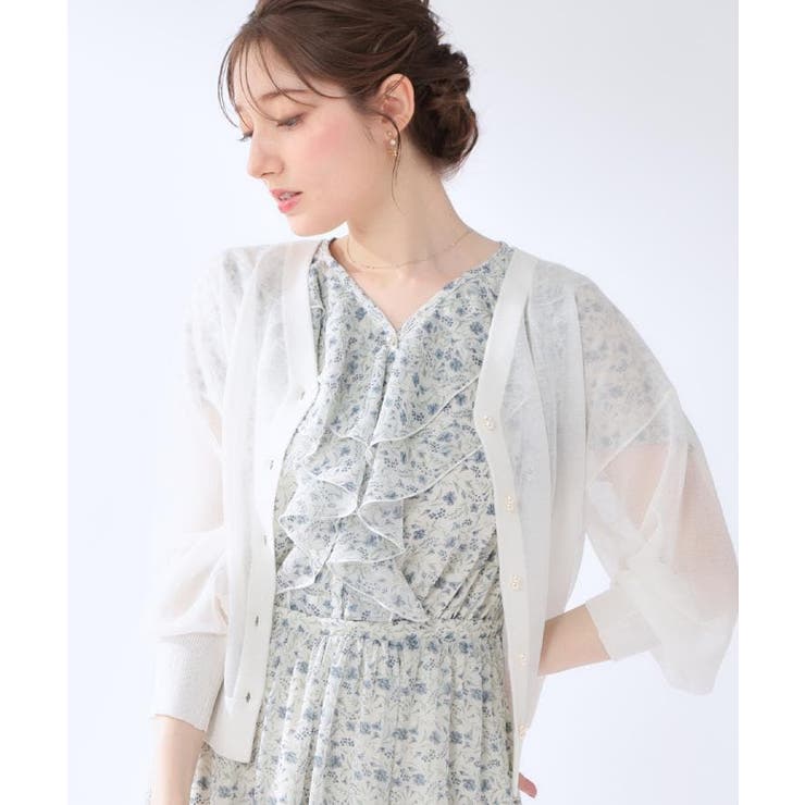 【洗える・パール調釦】愛されシアーカーディガン | Couture brooch | 詳細画像12 