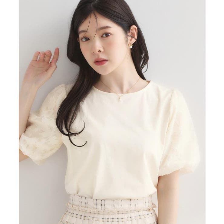 オフホワイト(003) | 【接触冷感・UVカット・洗える】バルーンスリーブ トップス | Couture brooch