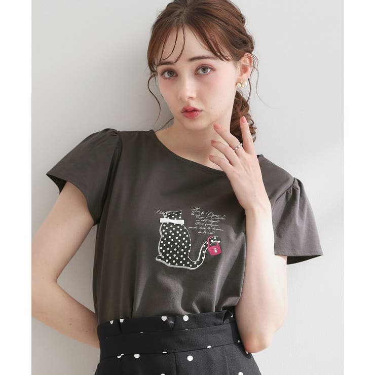 チャコールグレー(114) | フレンチCAT プルオーバー | Couture brooch
