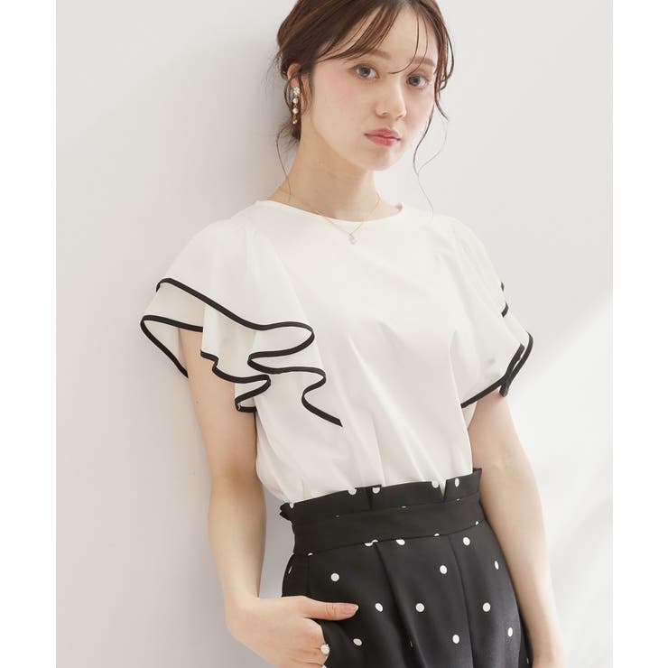【接触冷感・UVカット・洗える】ラッフル フレアスリーブ トップス | Couture brooch | 詳細画像5 