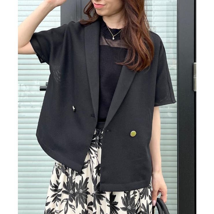 【洗える】メッシュ調 半袖ジャケット | Couture brooch | 詳細画像26 