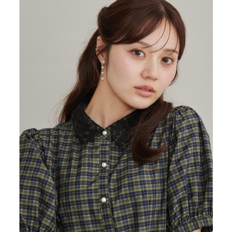 大人の甘辛バランス チェック柄ワンピース | Couture brooch | 詳細画像7 