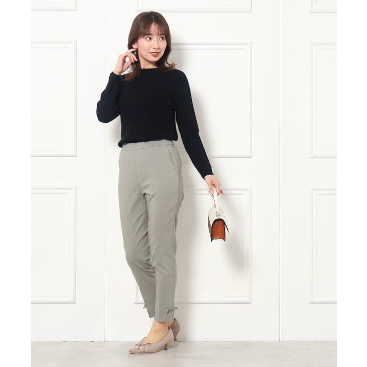 【ラクチンきれい見えパンツ】リボンハイパーストレッチパンツ | Couture brooch | 詳細画像20 