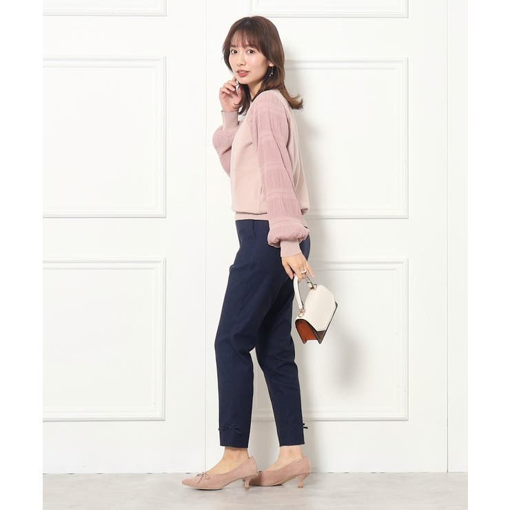 【ラクチンきれい見えパンツ】リボンハイパーストレッチパンツ | Couture brooch | 詳細画像30 