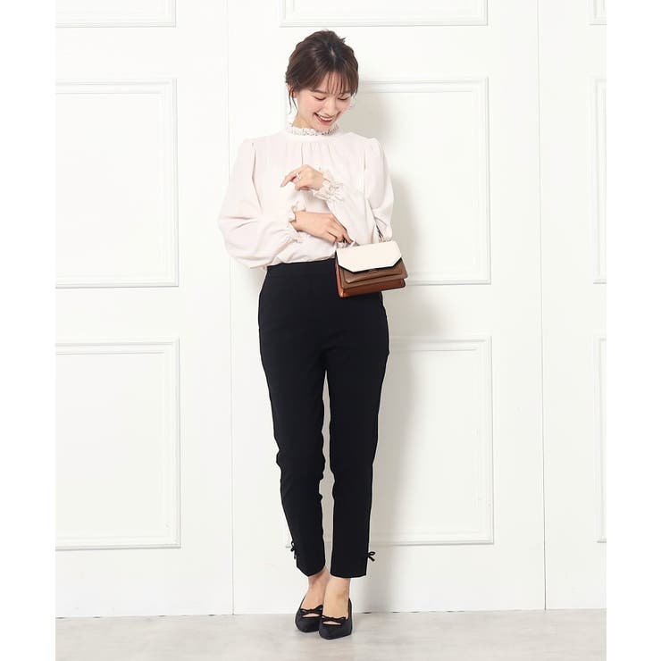 【ラクチンきれい見えパンツ】リボンハイパーストレッチパンツ | Couture brooch | 詳細画像8 