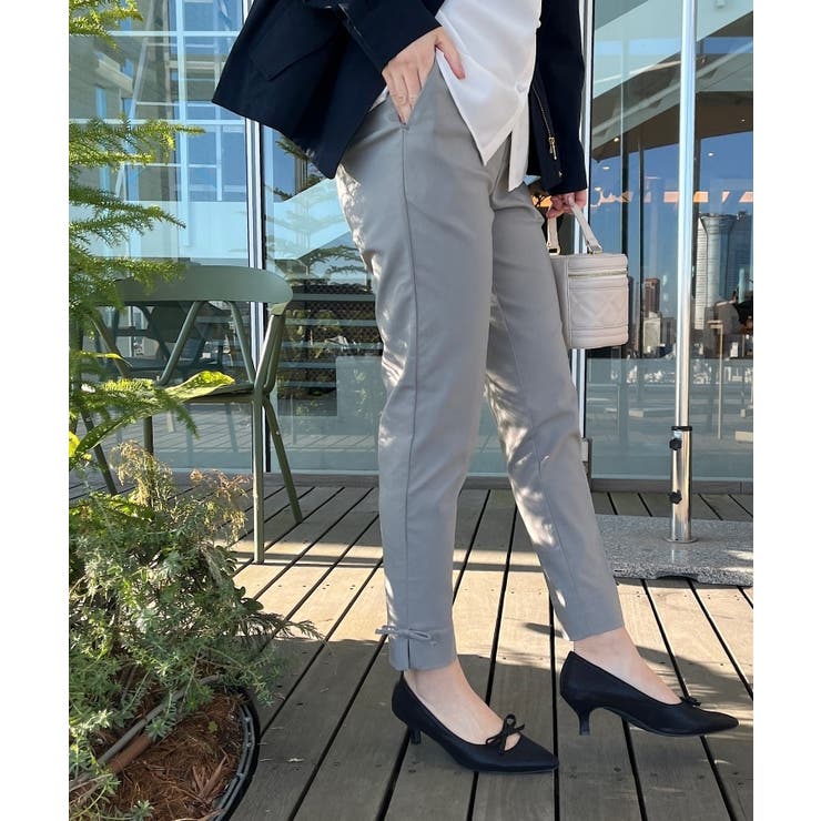 【ラクチンきれい見えパンツ】リボンハイパーストレッチパンツ | Couture brooch | 詳細画像28 