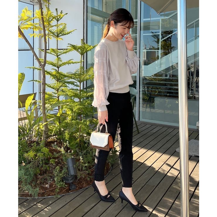 【ラクチンきれい見えパンツ】リボンハイパーストレッチパンツ | Couture brooch | 詳細画像12 