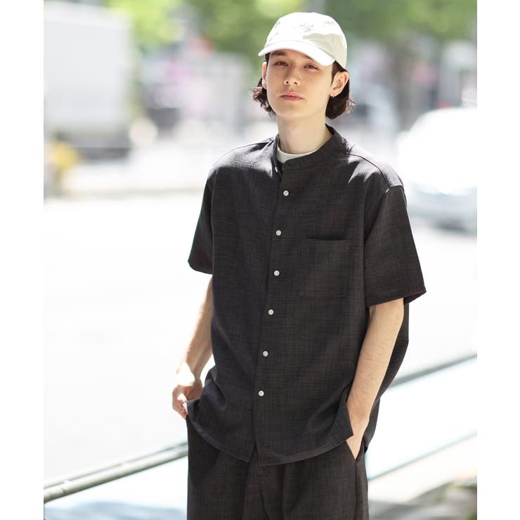 【セットアップ/洗える】リネンライクバンドカラー半袖シャツ[品番：WRDW0163696]｜THE SHOP  TK（ザショップティーケー）のメンズファッション通販｜SHOPLIST（ショップリスト）