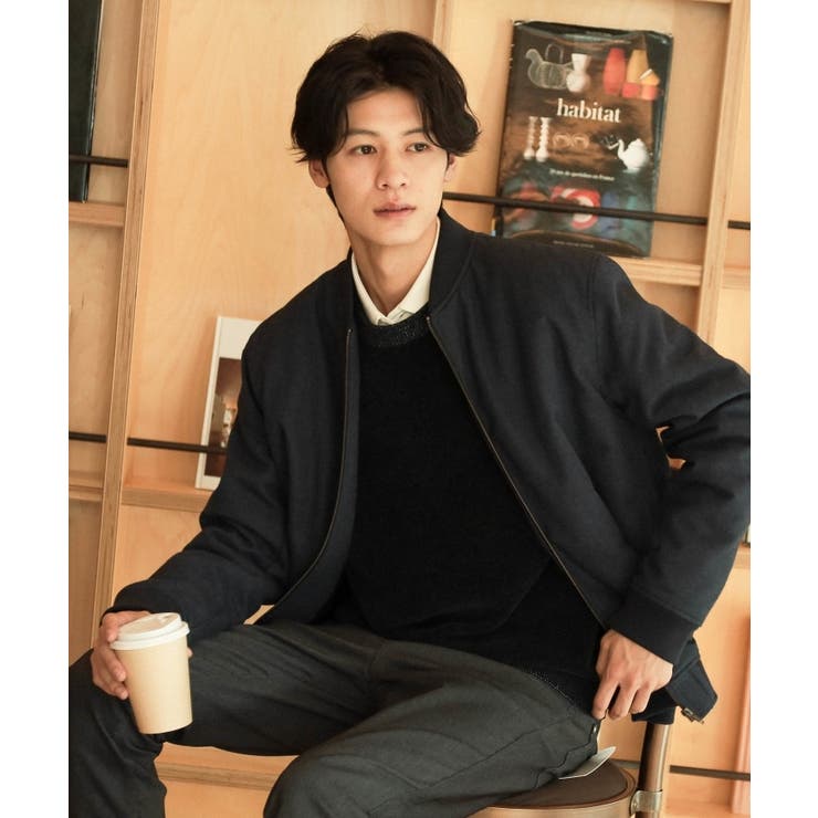 シャークスキン薄中綿リブブルゾン[品番：WRDW0206869]｜THE SHOP TK（ザ ショップティーケー）のメンズファッション通販｜SHOPLIST（ショップリスト）