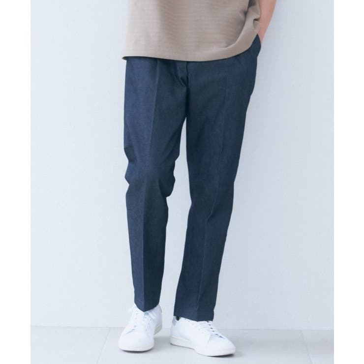 ON/OFF兼用】ストレッチチノスラックス ベージュ/デニム[品番 ON/OFF兼用】ストレッチチノスラックス ベージュ/デニム[品番