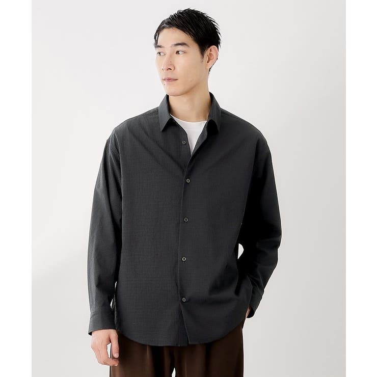 ブルーグリーン(097) | シアサッカー長袖シャツ 【軽量/吸水速乾／イージーケア／洗濯機OK】 | THE SHOP TK