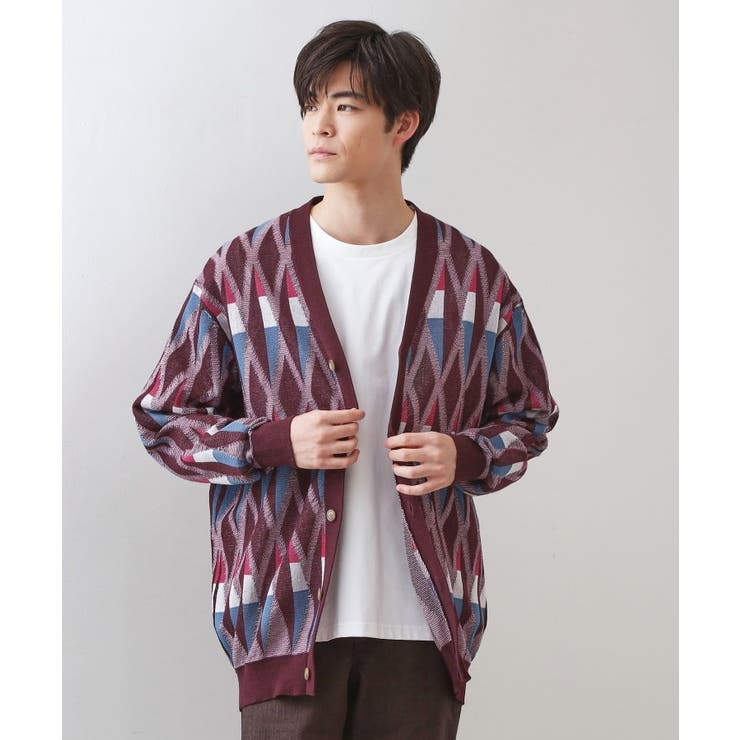 ボルドー(664) | 【季節の変わり目に活躍】ニットカーディガン 選べる2デザイン(柄&無地) 洗濯機… | THE SHOP TK