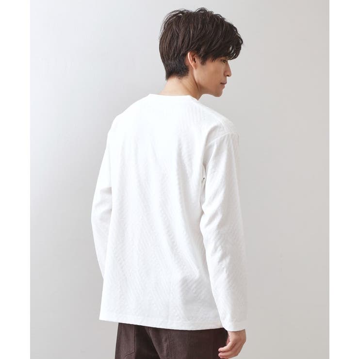 リンクスジャカード長袖Tシャツ【サスティナブル素材使用/洗濯機OK】 | THE SHOP TK | 詳細画像2