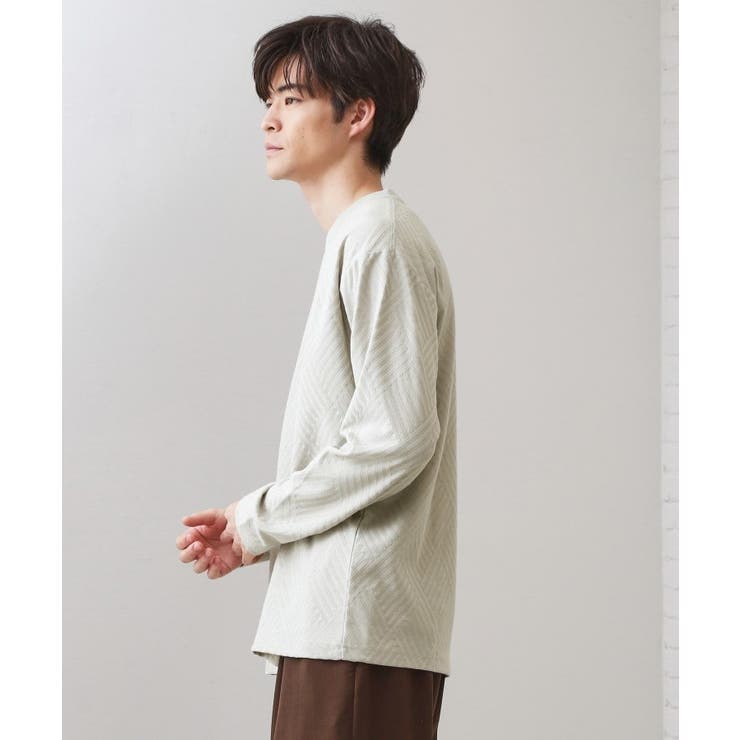 リンクスジャカード長袖Tシャツ【サスティナブル素材使用/洗濯機OK】 | THE SHOP TK | 詳細画像5