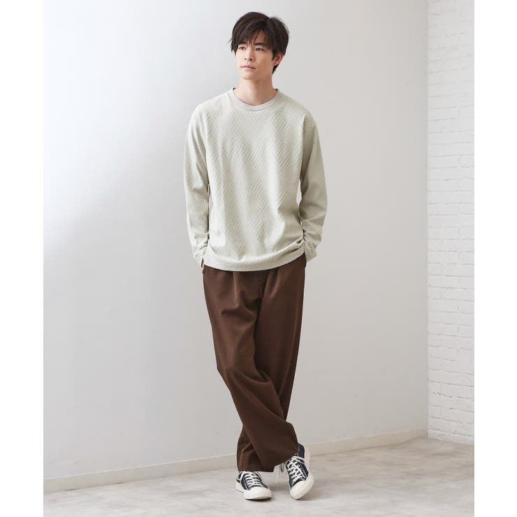 リンクスジャカード長袖Tシャツ【サスティナブル素材使用/洗濯機OK】 | THE SHOP TK | 詳細画像7